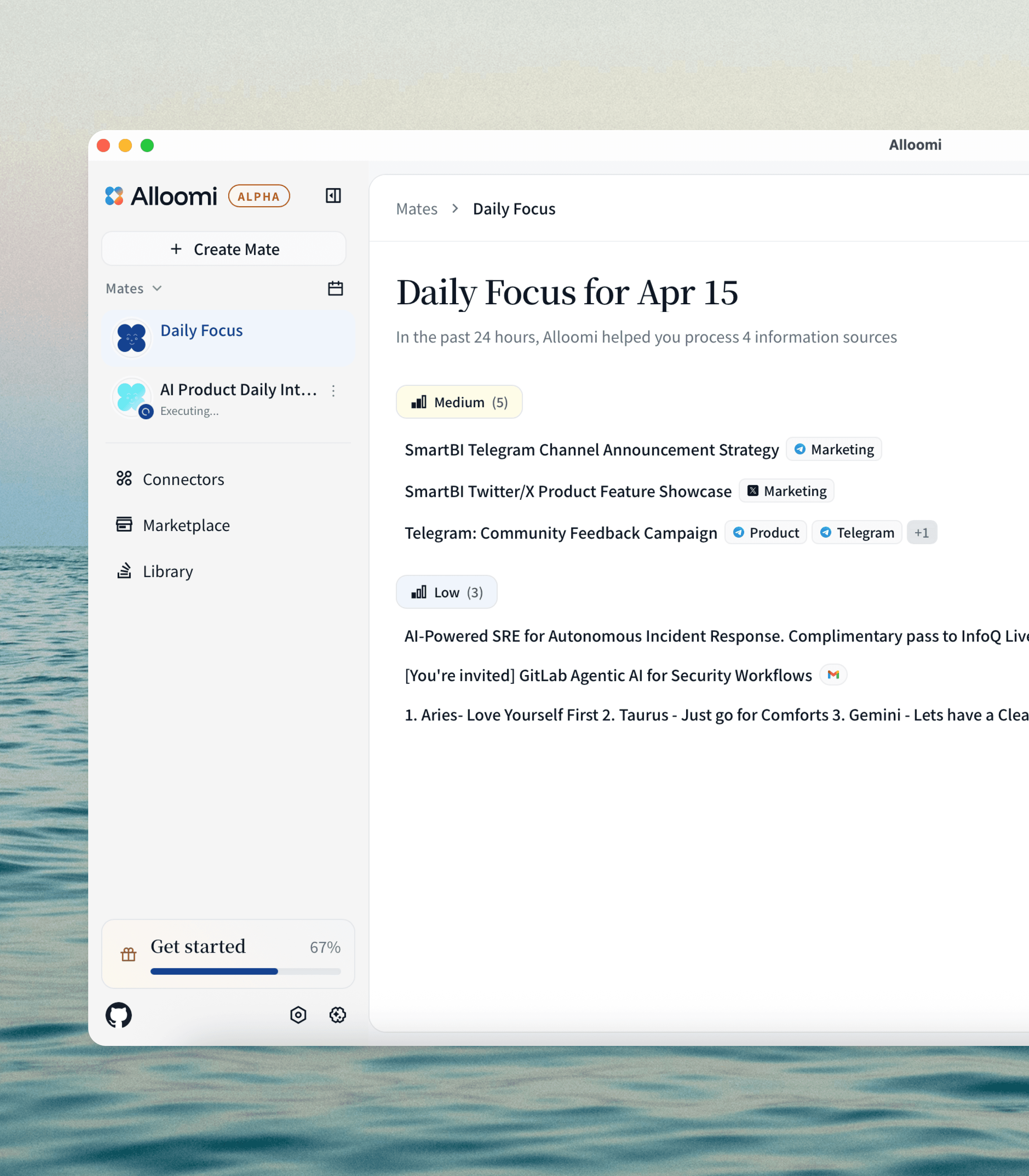 Alloomi app interface preview